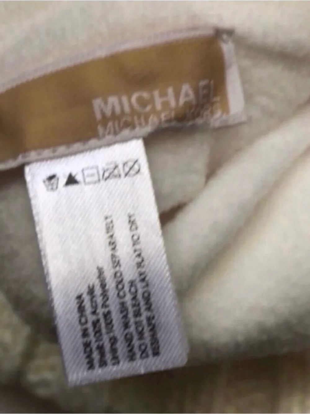 New Michael Kors Hat Women’s Ivory Winter Lined Cable Knit Cuffed Beanie Hat